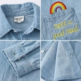 Осенняя рубашка для мальчиков, детский лонгслив для отдыха, в западном стиле