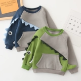 Осенняя толстовка для мальчиков, весенняя детская бархатная куртка, детская одежда, в западном стиле