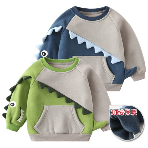 Осенняя толстовка для мальчиков, весенняя детская бархатная куртка, детская одежда, в западном стиле