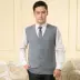 Trung niên và người đàn ông cũ của cashmere vest mở áo len vest mùa xuân và mùa thu áo len mỏng vest đan cardigan kích thước lớn áo khoác da lộn nam Áo len Cashmere