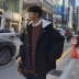 Hồng Kông gió mùa đông chất liệu mới dày lông cừu áo khoác nam phiên bản Hàn Quốc của xu hướng giải trí áo khoác len trùm đầu hoang dã áo Vest dạ nam Áo len