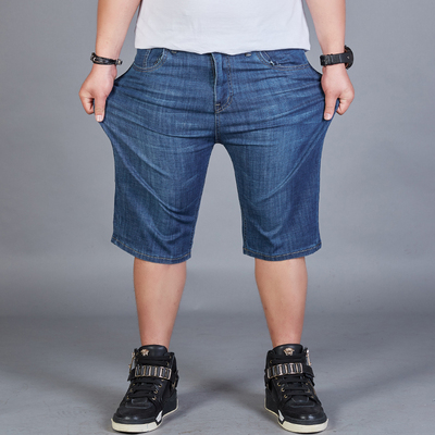 Mùa hè của nam giới quần short chất béo Slim kích thước lớn stretch denim năm quần của nam giới thường phần mỏng quần chất béo nam