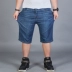 Mùa hè của nam giới quần short chất béo Slim kích thước lớn stretch denim năm quần của nam giới thường phần mỏng quần chất béo nam đồ nam đẹp Quần jean