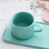 Bắc Âu gốm ins cốc cà phê cốc đĩa đặt sáng tạo đơn giản tráng miệng khay trà chiều châu Âu với muỗng - Cà phê