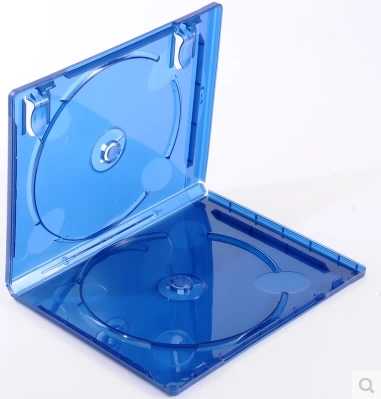10 мм Blu -Ray CD коробка темно -синяя прямоугольная синяя коробка с двойной диском Blu -Ray Box Brubon с пленкой может быть вставлен