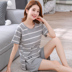 Mùa hè đồ ngủ của phụ nữ cotton ngắn tay quần short dễ thương thể thao cotton phim hoạt hình có thể mặc bên ngoài quần áo phù hợp với mùa xuân và mùa thu mô hình Bên ngoài ăn mặc