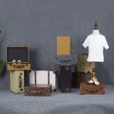 Ретро портативный старомодный чемодан, коробочка для хранения, коробка для путешествий, ящик для хранения, реквизит для фотографии