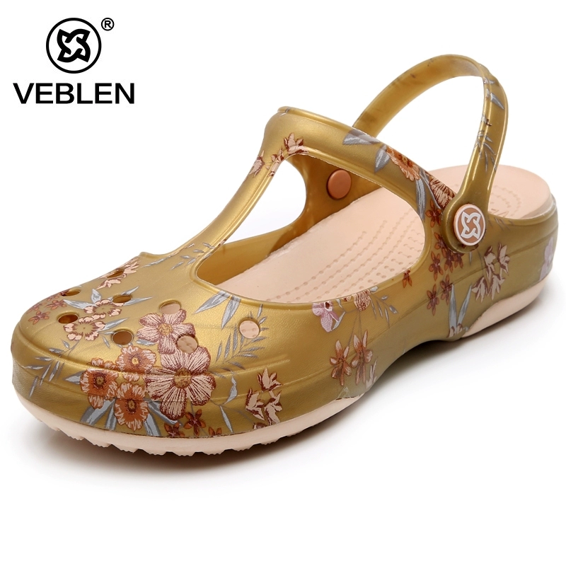 Veblen ins giày lỗ triều nữ dép Hàn Quốc Baotou mềm dép đáy nặng có đáy chống trượt mặc ngoài dép và dép đi trong nhà 
