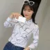 Áo sơ mi xuân hè 2019 mới dành cho nữ phiên bản Hàn Quốc của áo sơ mi dài tay thoáng khí in áo sơ mi trắng - Áo sơ mi dài tay Áo sơ mi dài tay