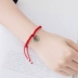 Ngọc bích đỏ tự nhiên vòng tay nữ Hàn Quốc nhỏ tươi ngọt hòa bình khóa vòng tay tay dây đơn giản tính khí dây chuyền