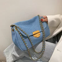 Джинсовый модный шоппер, универсальная брендовая цепь, сумка на одно плечо, коллекция 2021