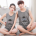 Mùa hè vài bông đồ ngủ nam vest của phụ nữ treo quần short cotton không tay dịch vụ nhà lỏng phù hợp với ngắn tay áo bộ đồ khủng log Cặp đôi