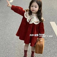 Зимнее платье, юбка на девочку, китайский стиль, наряд на выход, в западном стиле, с вышивкой