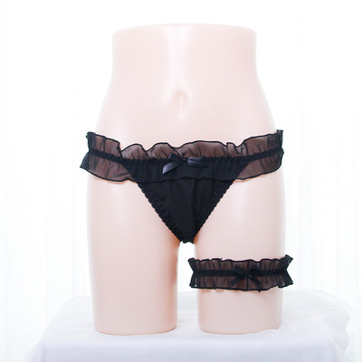 【清仓】雪纺荷叶边内裤 带腿环背面有点透-淘宝网