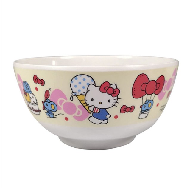 HellokittyHong Kong sanrio kitty Gemini Engineering vehicle Cartoon  Rice bowl Soup bowl Melamine household