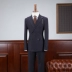 IsirHonour Anh retro sọc xanh hải quân sọc dọc Bộ đồ đôi ngực 戗 cổ áo phù hợp với nam - Suit phù hợp áo nam Suit phù hợp
