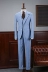 IsirHonour Châu Âu và Châu Mỹ retro kẻ sọc xanh nhạt phù hợp với bộ đồ ba mảnh Anh Hàn Quốc của bộ đồ vest nam - Suit phù hợp vest nam đẹp Suit phù hợp