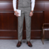 IsirHonour gốc Anh retro houndstooth len len phù hợp với bộ đồ phù hợp với ba bộ thủy triều nam - Suit phù hợp quần âu nam đẹp Suit phù hợp