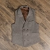 IsirHonour retro quý ông houndstooth quilt cổ áo len mỏng vest đôi ngực Anh nam - Dệt kim Vest
