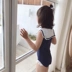 Đồ bơi bé gái 2018 phiên bản Hàn Quốc mùa hè mới cho bé sơ sinh áo gió hải quân tam giác nóng bỏng bikini bikini - Đồ bơi trẻ em