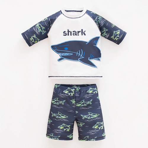 Детские штаны для школьников для плавания, быстросохнущий купальник для мальчиков, короткий рукав, подходит для подростков