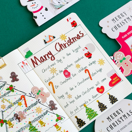 Рождественская маленькая наклейка, детские милые наклейки, 40 штук