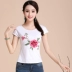 Quần áo khiêu vũ vuông top nhảy ngắn tay nữ áo thun cotton trang phục gió quốc gia thêu kích thước lớn áo mỏng đáy - Khiêu vũ / Thể dục nhịp điệu / Thể dục dụng cụ váy nhảy dancesport Khiêu vũ / Thể dục nhịp điệu / Thể dục dụng cụ