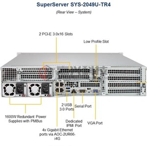超微2049U-TR4 4路CPU服务器主机 高性能运算渲染 2U机架式 112核