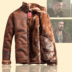 Châu âu và Hoa Kỳ kích thước lớn mùa thu và mùa đông cộng với nhung da dày retro old fur một áo khoác da ve áo coat jacket nam Quần áo lông thú