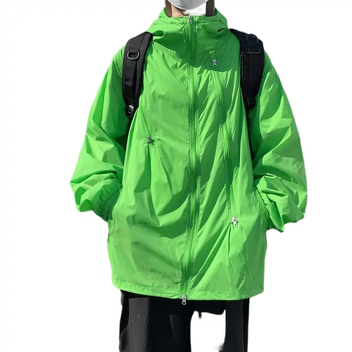 Уличная летняя одежда для защиты от солнца, мужская спортивная демисезонная куртка, толстовка с капюшоном, в американском стиле
