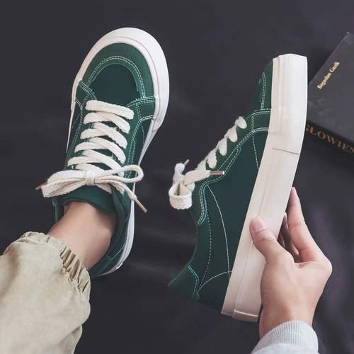 Трендовая тканевая обувь, зеленые кроссовки, осенняя, коллекция 2023