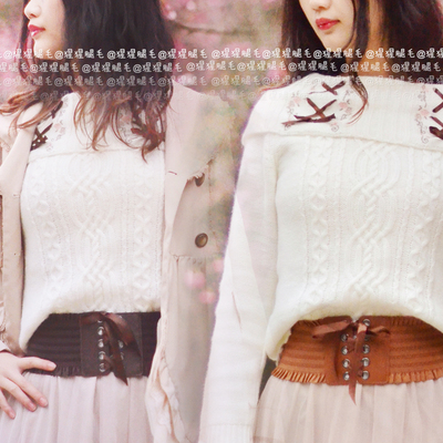 taobao agent Retro polyurethane brace, lace belt, punk style, Lolita style, lace dress
