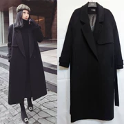 Mùa đông 2018 phiên bản Hàn Quốc của áo khoác len lông cừu Hepburn mới dành cho học sinh phần dài trên đầu gối len nữ