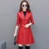 Áo khoác da nữ bằng da dài 2019 thu đông 2018 phiên bản mới của Hàn Quốc tự may áo khoác da cỡ lớn cho nữ - Quần áo da