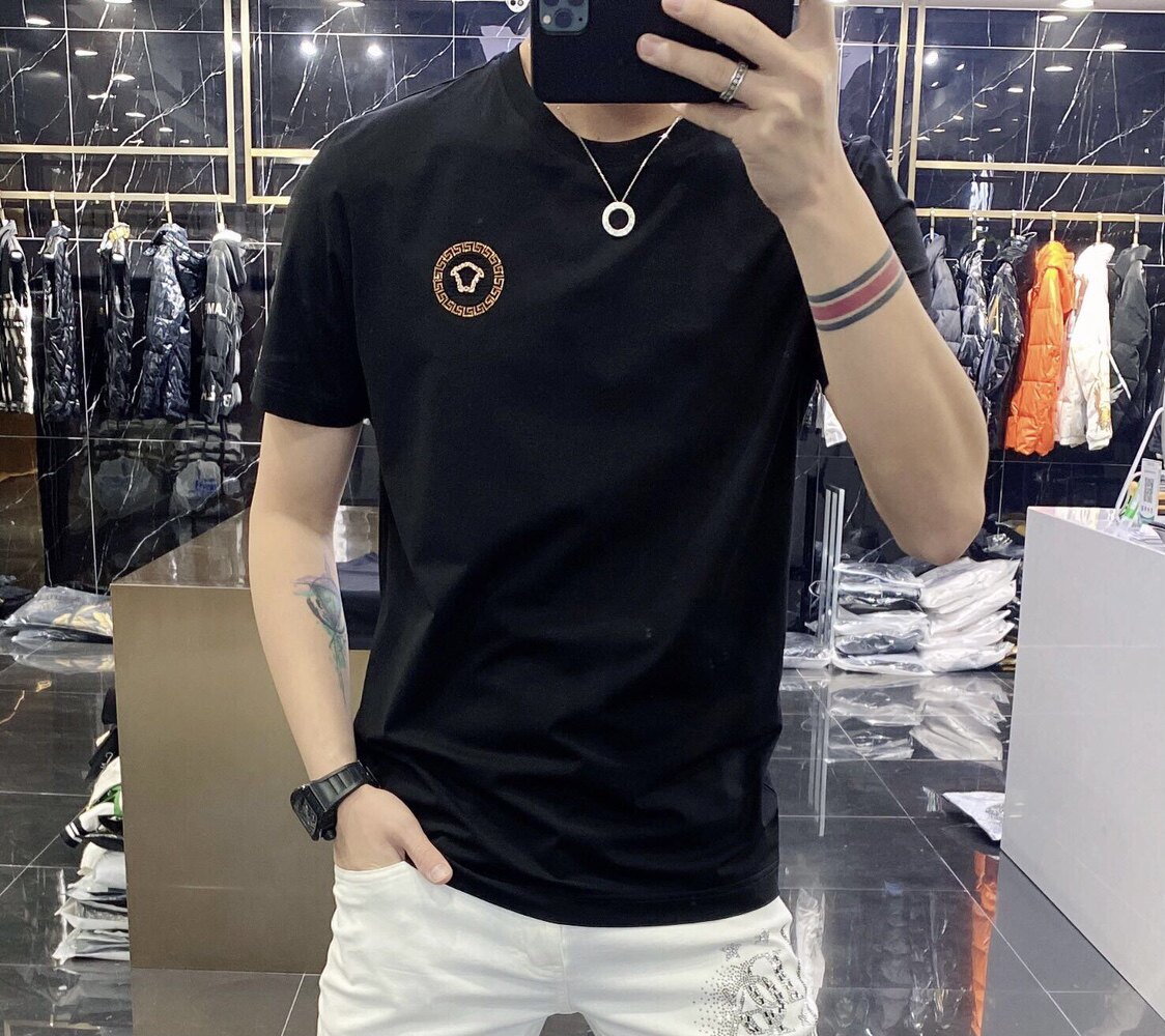 High-end European solid-color T-shirt men's sky blue short-sleeved 2022 trendy men's jade silk half-sleeved cool and versatile base layer Application Scenario