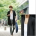 Hàn quốc phiên bản của mùa xuân và mùa hè không chính thống thanh niên màu đen phần dài mỏng cardigan của nam giới cloak loose coat quần áo áo blazer nam Cardigan