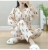 Quần áo gạc tháng mùa xuân và mùa hè mỏng phần cotton cho bà bầu đồ ngủ sau sinh thoáng khí cho con bú quần áo cho con bú - Giải trí mặc / Mum mặc