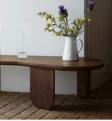 Дизайнерский итальянский повседневное повседневное изящное сплошное дерево в длинной скамейке лысой рог несколько длинных стульев рядом с несколькими столами из третьего кофейного стола с третьей.