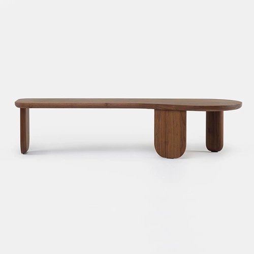 Дизайнерский итальянский повседневное повседневное изящное сплошное дерево в длинной скамейке лысой рог несколько длинных стульев рядом с несколькими столами из третьего кофейного стола с третьей.