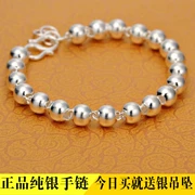 Chính hãng S999 sterling bạc hạt vài vòng tay người đàn ông và phụ nữ mô hình chân bạc chuyển hạt bạc hạt bracelet bé bạc
