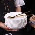Sâu đĩa salad đĩa tấm tinh khiết xương trắng Trung Quốc bộ đồ ăn bằng gốm bát đĩa món ăn gia đình tròn đĩa súp - Đồ ăn tối Đồ ăn tối