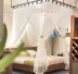 Màu sắc phù hợp móc và vòng giường sợi ramie lưới khách sạn B & B mới của Trung Quốc trang trí theo phong cách Mỹ giường gió Đông Nam Á - Bed Skirts & Valances