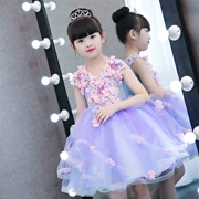 Trẻ em váy công chúa váy cô gái hoa cô gái váy cưới petunia sinh nhật hoa cổ tích chủ trang phục piano mùa hè