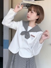 Школьная форма jk制服原创设计 附阳高千鸟格西式水手服