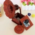 Gramophone hộp âm nhạc trang trí Retro gỗ thủ công tự làm gian hàng cửa hàng phòng khách hiển thị quà tặng sáng tạo dcor phòng ngủ vintage Trang trí nội thất