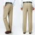 2018 mùa xuân và mùa hè trung niên người đàn ông của quần lụa siêu cổ cao eo kinh doanh bình thường nóng mỏng phù hợp với quần quần âu nam trung niên Suit phù hợp