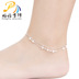 S925 sterling silver vòng chân Hàn Quốc thời trang chuông đơn giản vòng chân nữ trang sức bạc năm nay sợi dây màu đỏ vòng chân Vòng chân