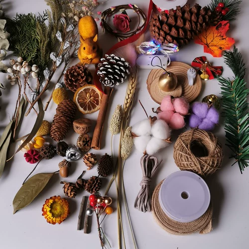 Рождественское цветочное кольцо декоративное ручное материал для материала из сосновой иглы деревянная чип