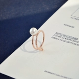 Японское регулируемое золотое кольцо из жемчуга, легкий роскошный стиль, популярно в интернете, розовое золото, не выцветает, на указательный палец