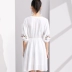 [Giá mới 129 nhân dân tệ] 2018 mùa hè mỏng tươi v- cổ thêu đèn lồng tay áo đầm đầm trắng đầm thiết kế cao cấp Sản phẩm HOT